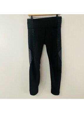 Lululemon Cropped Floral See Through Mesh Leggings